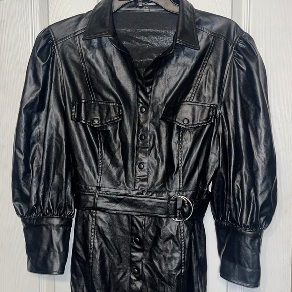 Fashion Nova Black Faux Leather Dress - Picture 3 of 9